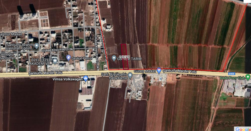 HALİLİYE GÖKTEPEDE TARLA TOPLAM 13.405 M2 4.500 TLM2