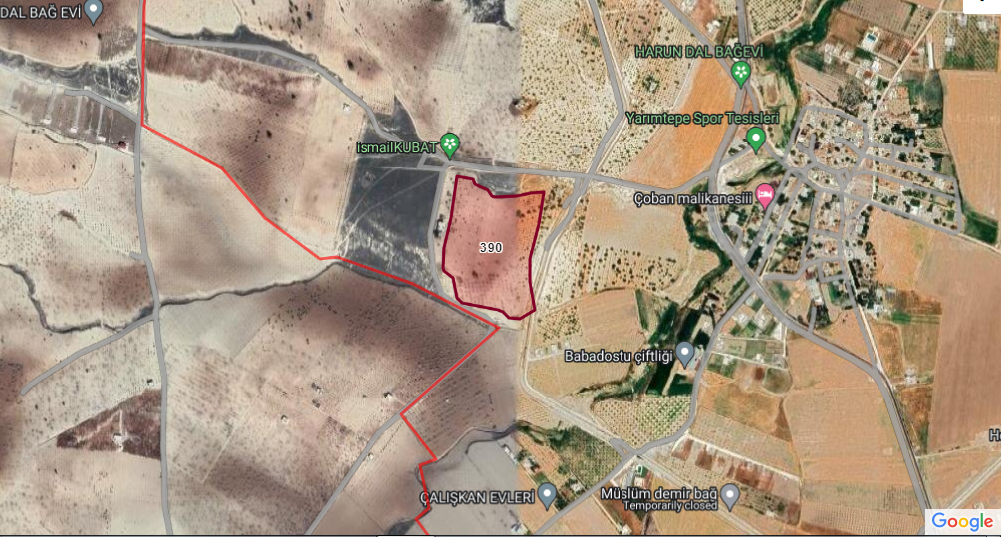 KARAKÖPRÜ YARIMTEPEDE SATILIK TARLA 37.550 M2DEN 12.500 M2 SATILIKTIR 900 TLM2