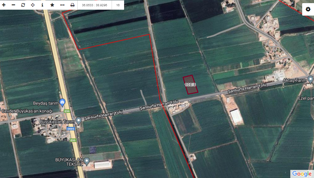 HARRAN ÇATALHURMADA SATILIK TARLA 6.554 M2 2.500 TLM2