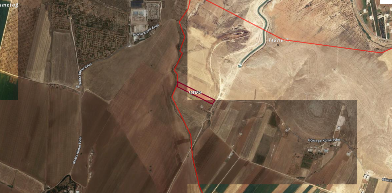 HALİLİYE GÖKTEPEDE TARLA 6.362 M2 1.300 TLM2