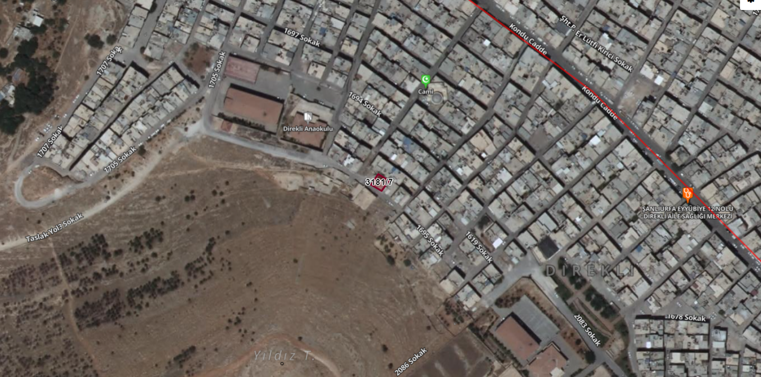 EYYÜBİYE 15 TEMMUZ MAH.DİREKLİDE ARSA 106 M2 11.750 TLM2