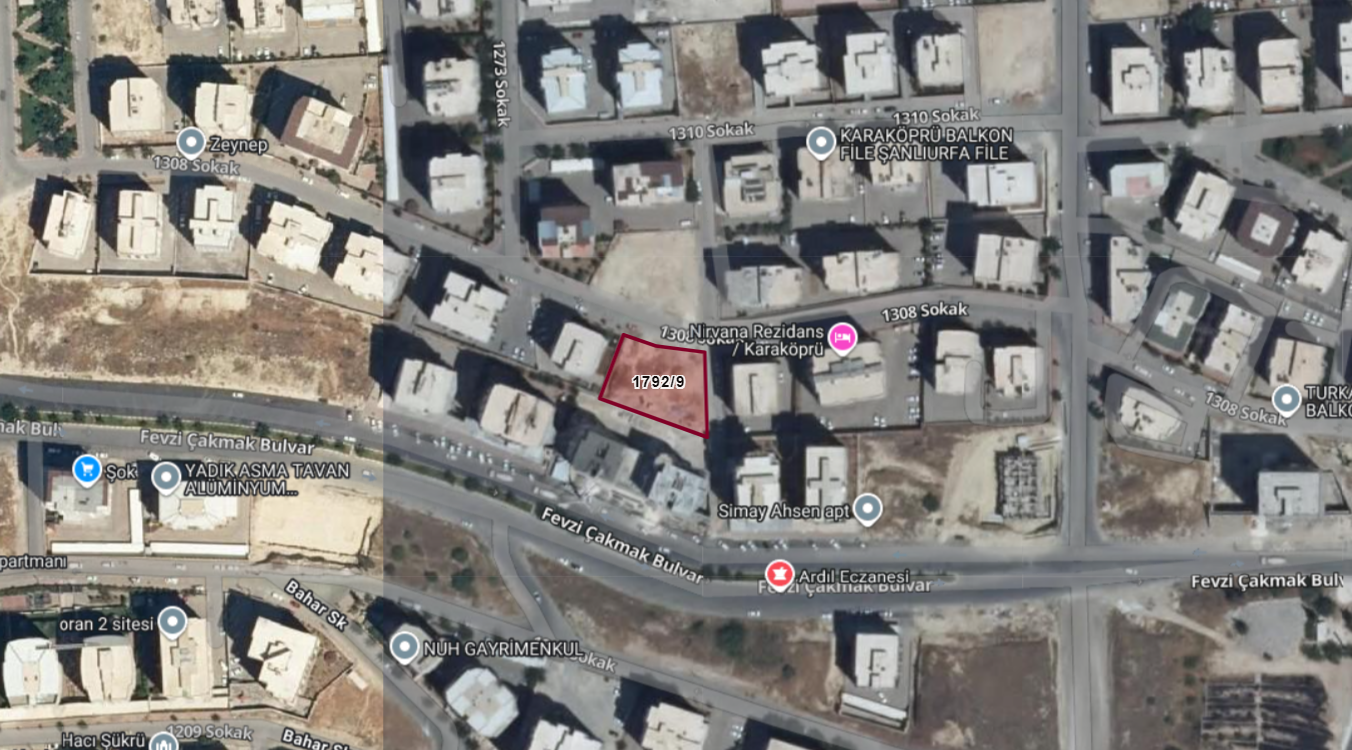 KARAKÖPRÜ NARLIKUYUDA SATILIK 1.033M2 ARSA 19.520TL/ M2 