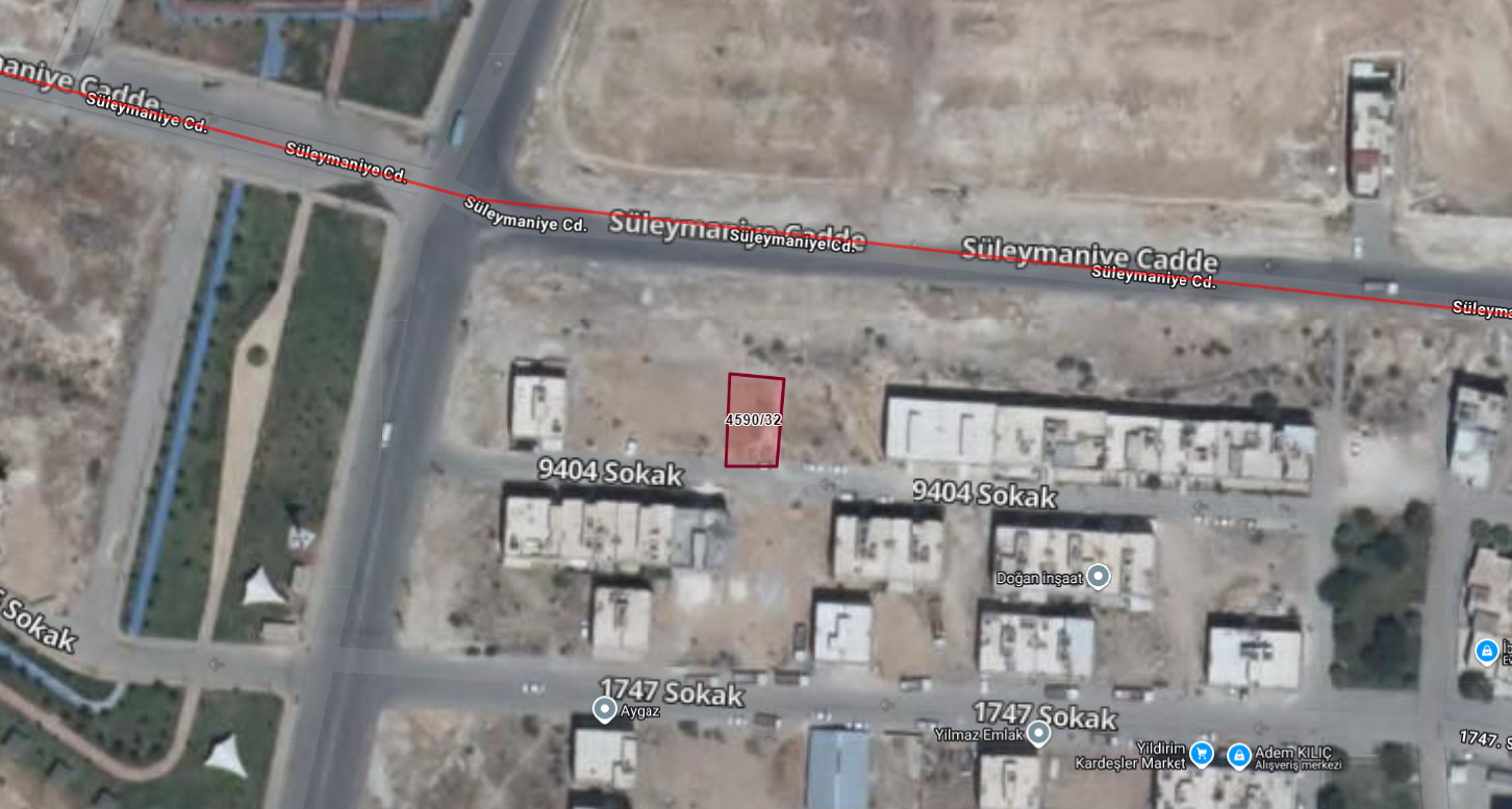 HALİLİYE SÜLEYMANİYEDE ACİL SATILIK 250 M2 ARSA 