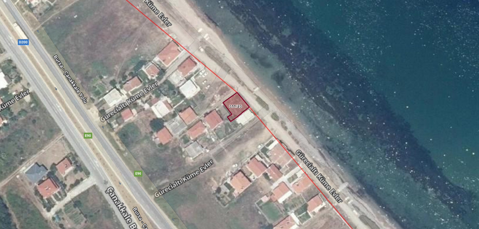 ÇANAKKALE LAPSEKİ GÜRECİ KÖYÜNDE 224M2 SATILIK ARSA 