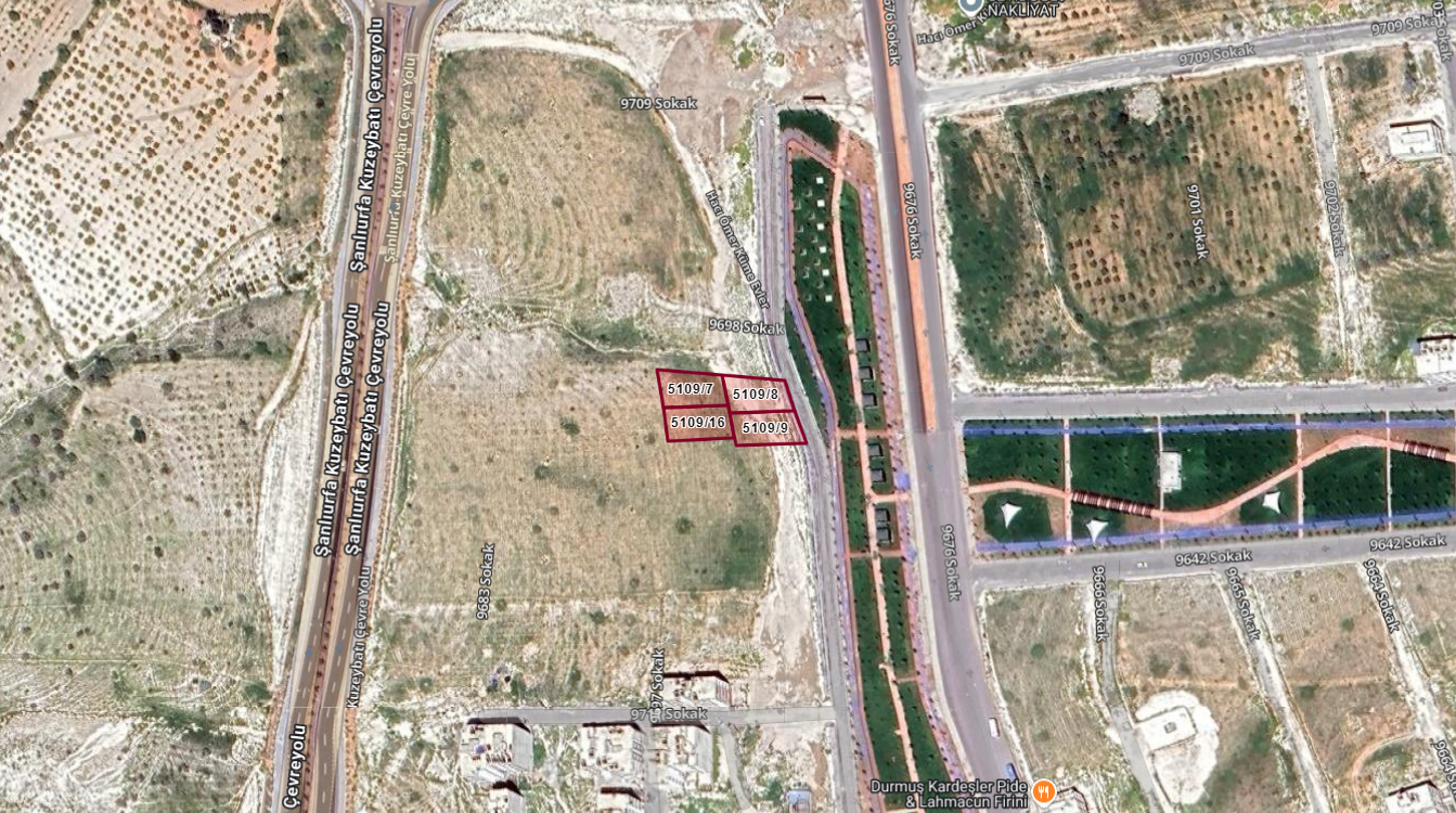 HALİLİYE DEVTEYŞTİNDE 4 ADET YAN YANA SATILIK ARSA 