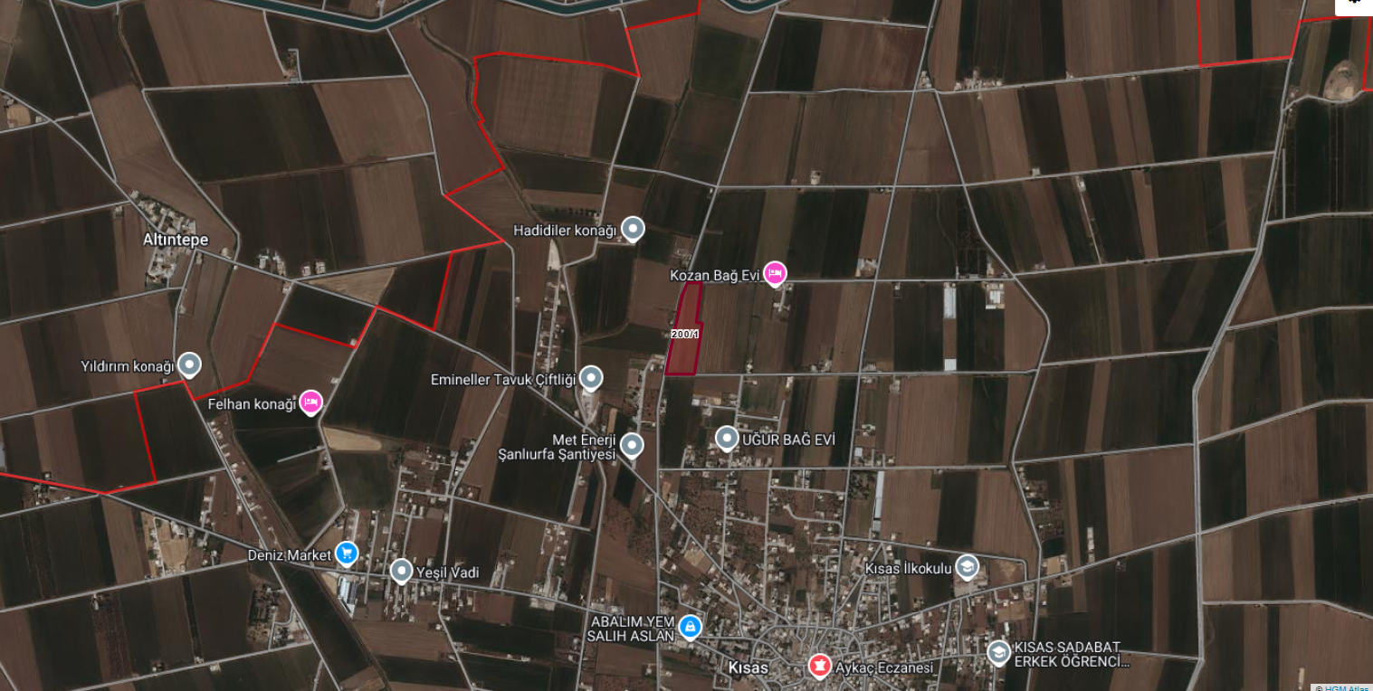 HALİLİYE KISASTA SATILIK TARLA 29.458 M2 800 TL/M2